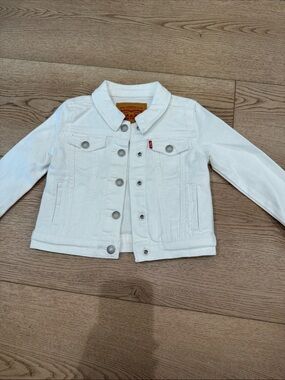 Levi's White Kids Denim Jacket with Button Front